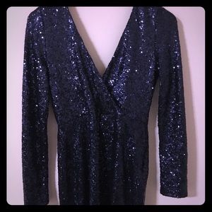 LuLus Navy Sequin Mini Dress Size M